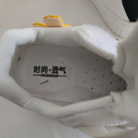 Fashion Unisex Kids White Gray Yellow Mickey Mouse Applique Sneakers Size 21 - Picture 9 of 11